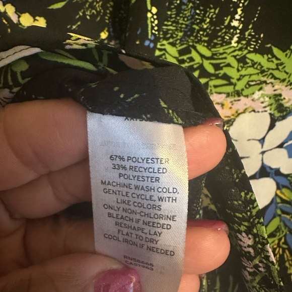 Halogen Black and Green Floral Blouse - Picture 7 of 8